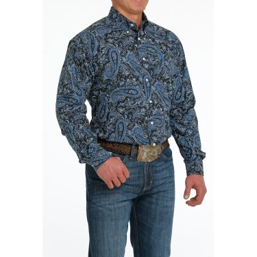  Cinch Western Shirt Mens Long Sleeve Denim Snap L Dark