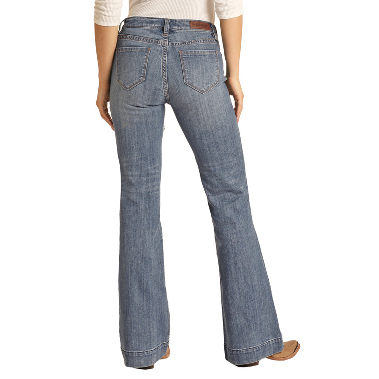 Women's Mid Rise Stretch Trouser Jeans - Medium Vintage