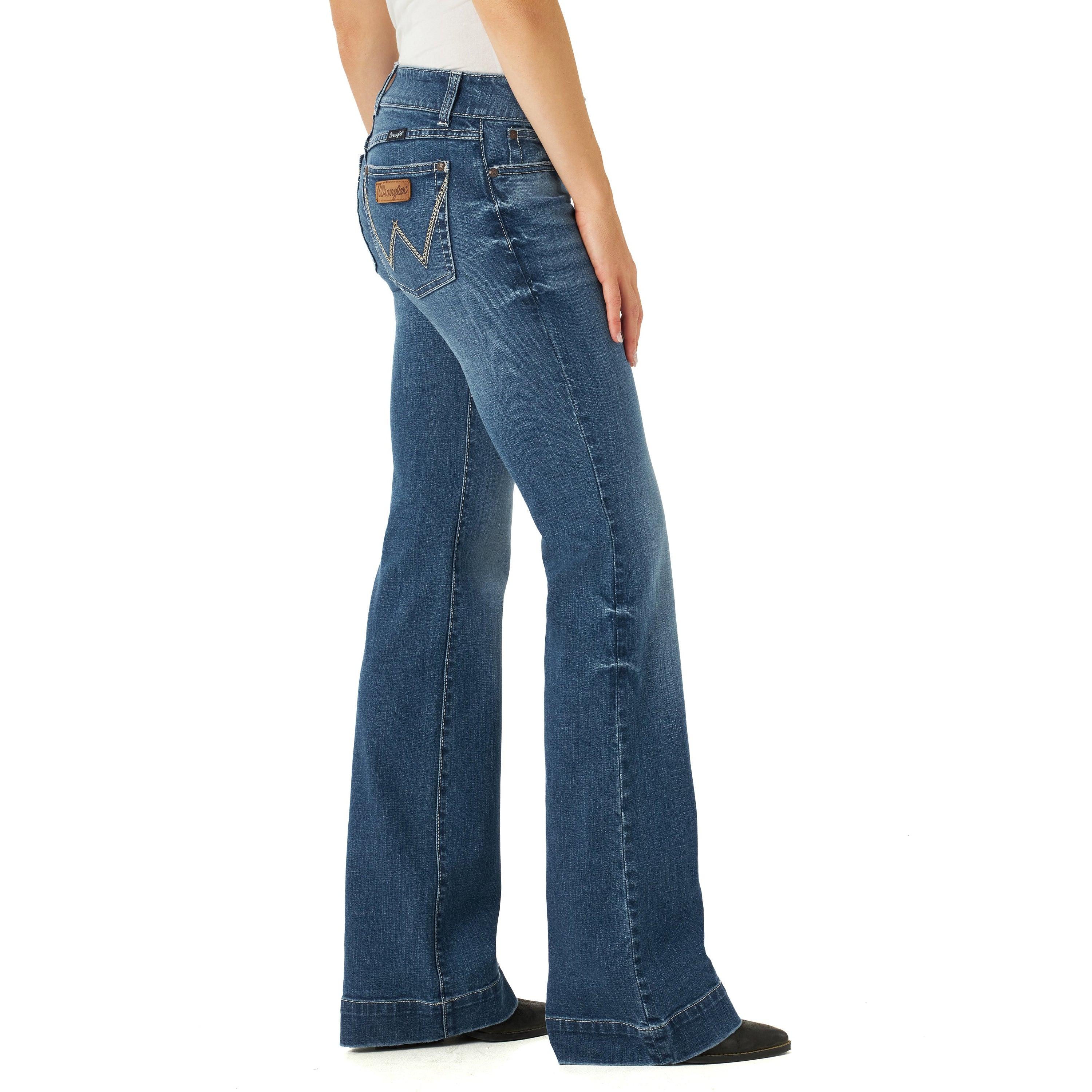 zuwimk Jeans For Women Stretch,Women's Retro Mae Mid Rise Wide Leg Trouser  Jean Dark Gray,L - Walmart.com