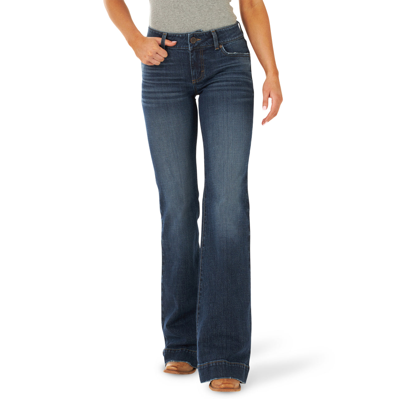 WRANGLER WOMEN'S RETRO MEDIUM WASH TROUSER JEANS – Toms Boot