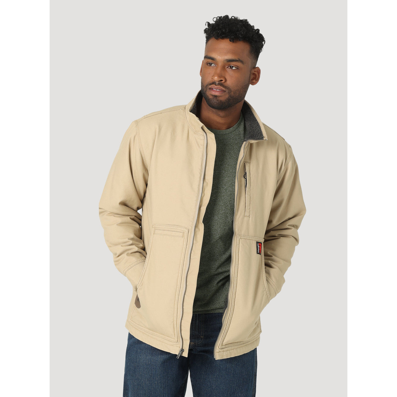 Men's Wrangler® Sherpa Lined Jacquard Print Jacket, JACKETS & OUTERWEAR