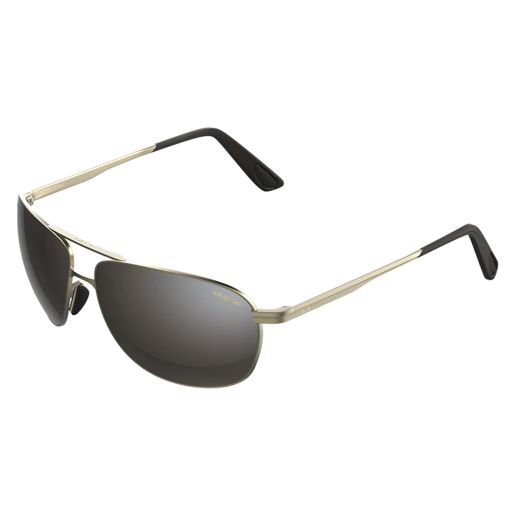 Bex Nova Sunglasses Matte Gold Brown Silver Flash