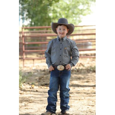 Cinch Boy's Paisley Print Long Sleeve Western Shirt