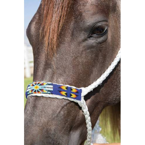 R waves Nylon Western Halter Nose Band Braided, Beaded Nose Rope