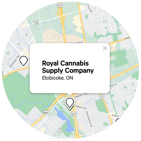 map of royal cannabis supply co