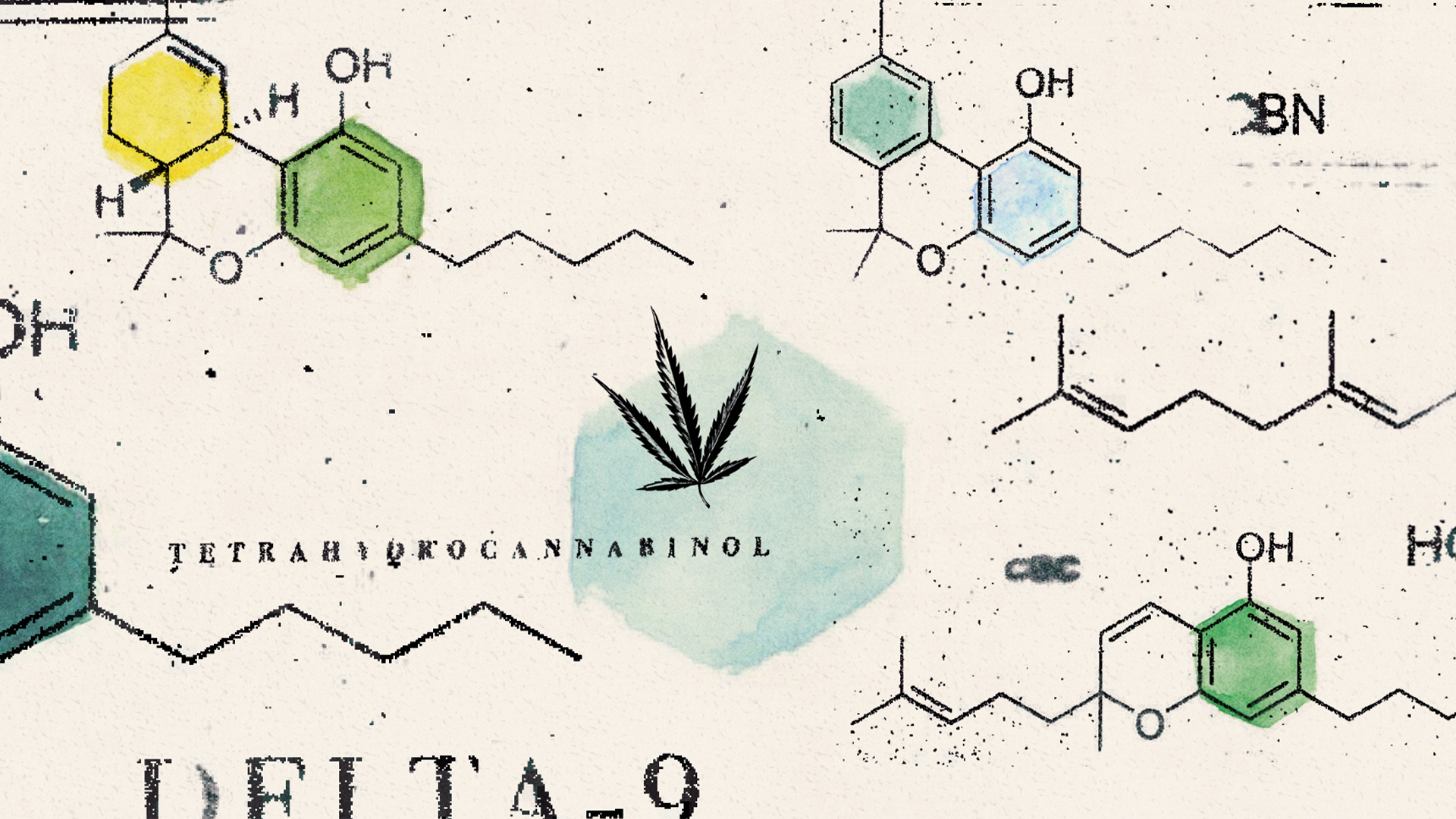 Chemical symbols for THC and other cannabinoids