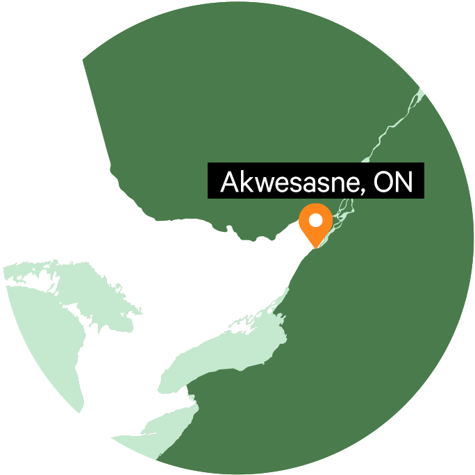 Map of Akwesasne, ON