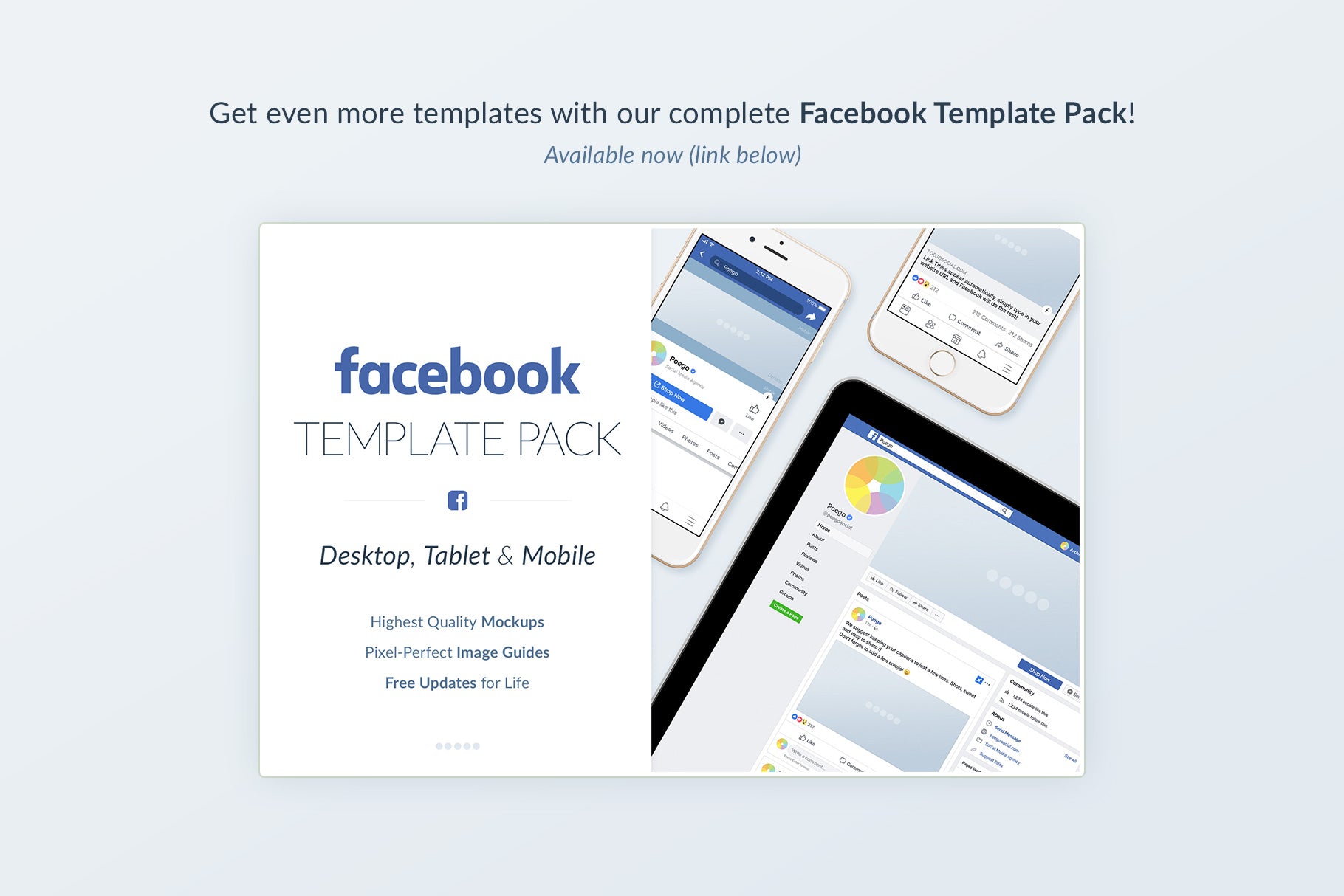 Download Facebook Mobile Mockups Template Pack ~ Poego Social