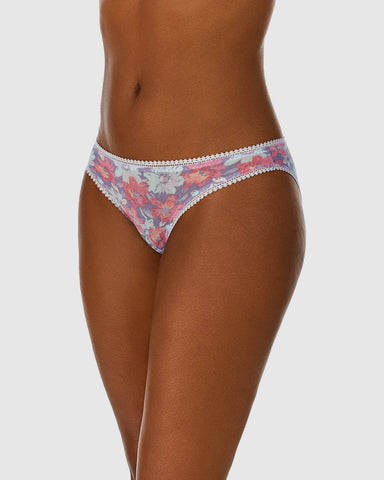 Triple Mesh Hip Bikini Underwear - Sketchbook Floral – On Gossamer