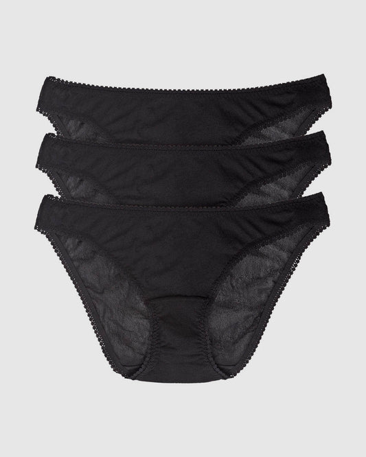 Gossamer Mesh Hip Bikini Underwear - Black – On Gossamer