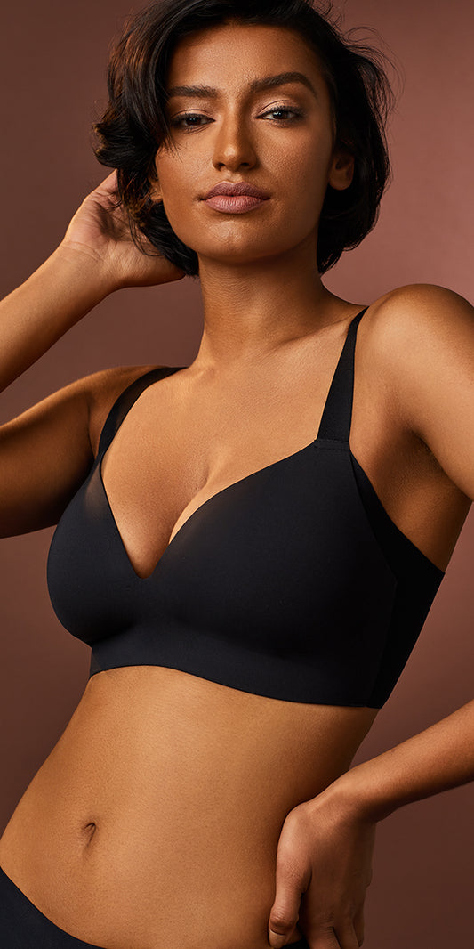 Eres Inedit Wireless Triangle Mesh Bra in Natural