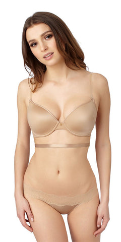 Le Mystere Women's Isabella Memory Foam Bra,Natural,34F at