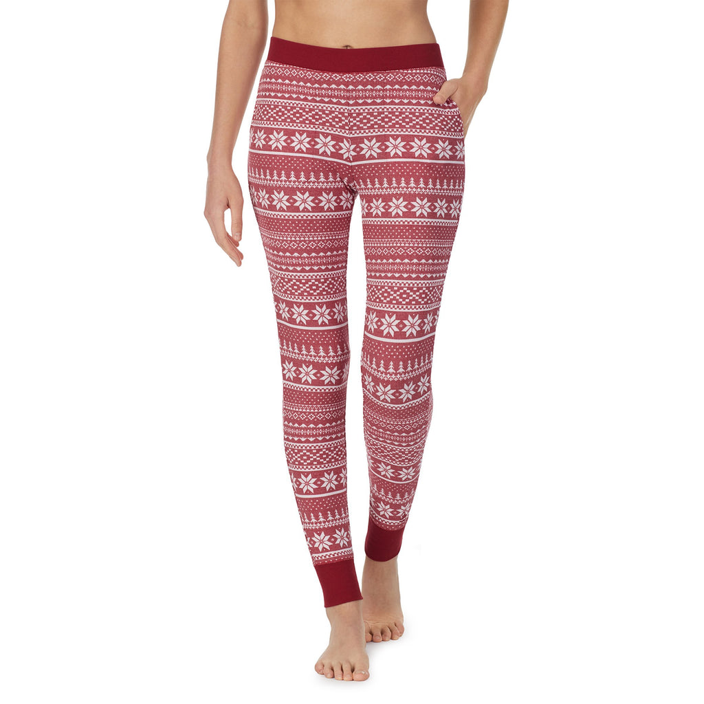  Cuddl Duds Women's Thermals Long Legging, Red