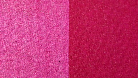 Magenta ink shown on a base white and on a white shirt