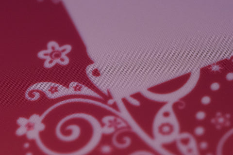 Fine detail exposed on a screen with pink emulsion