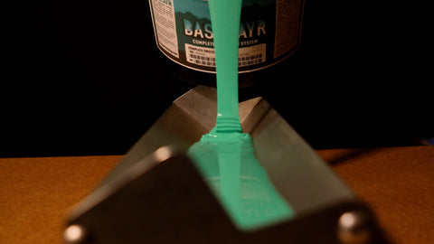 Baselayr Complete emulsion being poured into a scoop coater