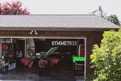 a print shop in a garage