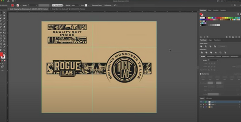 adobe illustrator file with rogue lab box design on it