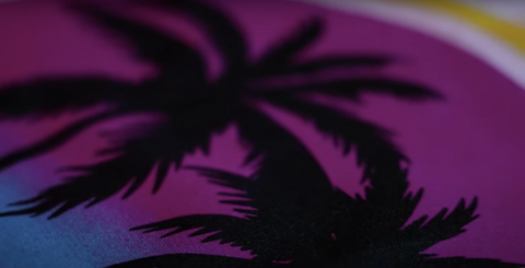 close up of palm tree print