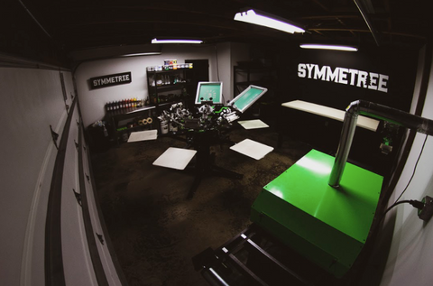 a print shop in a garage