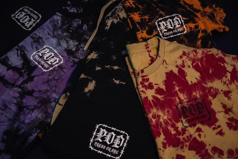 Dyed shirts with a Press or Dye design