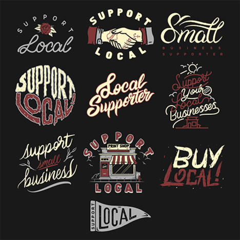 A pack of 10 designs supporting local businesses