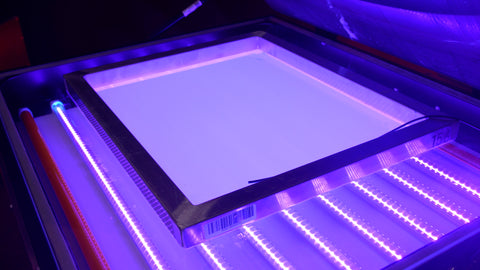 A screen sits on an LED exposure unit