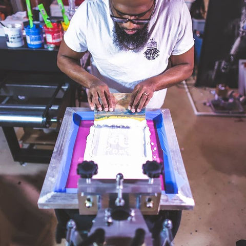 printer flooding a screen with white ink