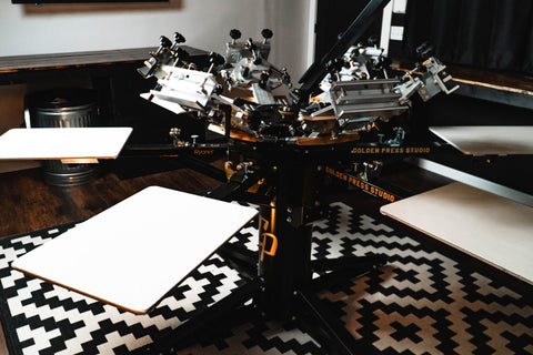 A riley 300 press sits on a tiled floor