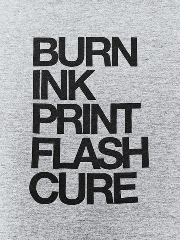 Burn tinta impresa en cura flash