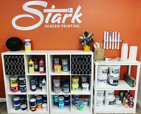 ink shelf in stark's print shop