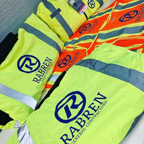 printed construction vests