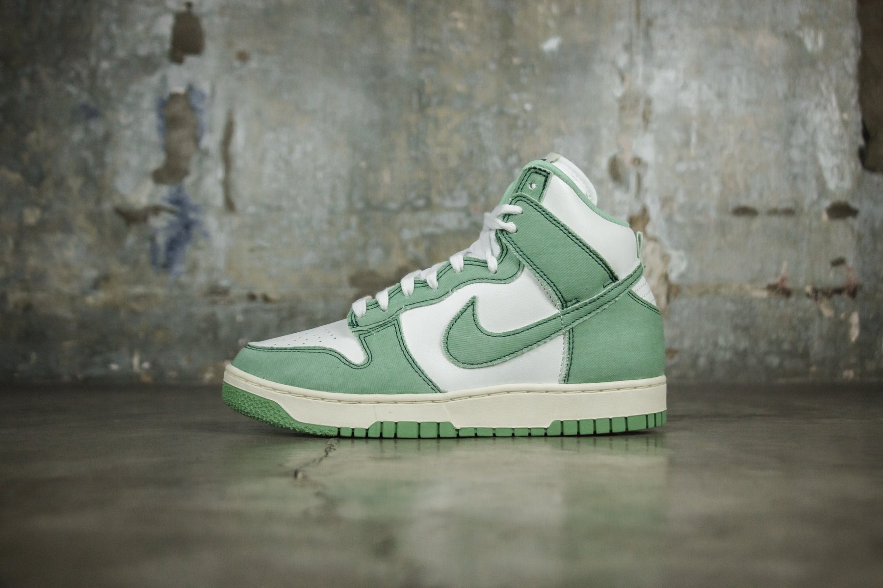 nike dunk high 1985 green denim