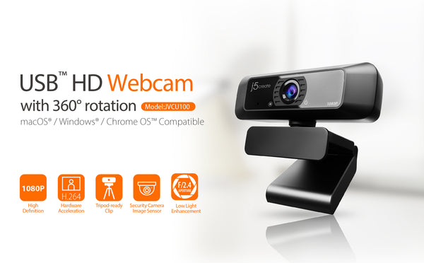        1080P at 30 FPS (Frames Per Second)  High definition 1080p video quality at 30 FPS gives you the ability to capture all the subtle details of movements, expressions, and more.   Full HD 1080P Video Conferencing  Take your video/conference calls to the next level with the HD webcam with H.264.  H.264 | MPEG-4 AVC (Advanced Video Coding)  H.264 video compression provides Blu-Ray™-quality video at considerably lower bit rates , which saves significant disk space while capturing videos.    Low Light Enhancement  F/2.4 aperture lens and security camera image sensor with enhanced light sensitivity gives you the ability to capture more light and higher clarity images, making it ideal for better low light capture and blurless movement.   Brighter and More Vivid Images  The low light enhancement feature automatically adjusts the brightness and color scales to accommodate low-light environments.  Designed for Team Collaboration  80° field of view, along with the 360° rotation, gives you the ability and flexibility to see more and fit more into the picture.    Built-in High Fidelity Microphone  Greatly reduces power and environmental noises.   Wide Compatibility  LINE®, Zoom®, Facebook® messenger, Skype®, joinme®, RingCentral® , Amazon® Chime™, ClickMeeting™, BlueJeans®, GoToMeeting®, Adobe® Connect™, Microsoft® Teams.   360° Rotation   Standard UVC/UAC Protocol   Plug and Play