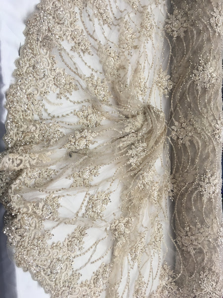 champagne bridal lace fabric