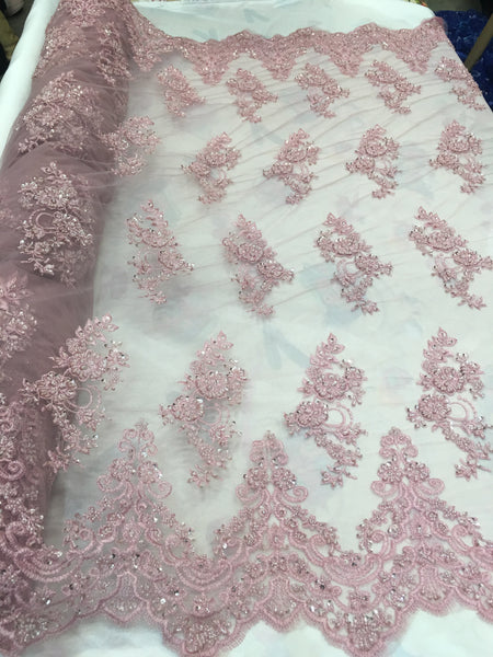 dusty pink lace fabric