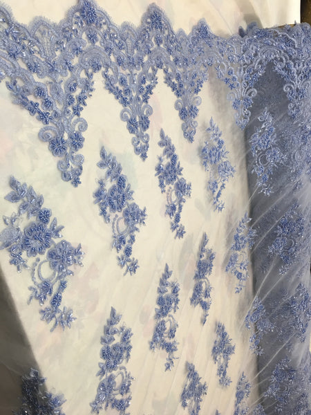 powder blue lace fabric