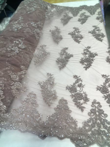 embroidered lace fabric by the yard