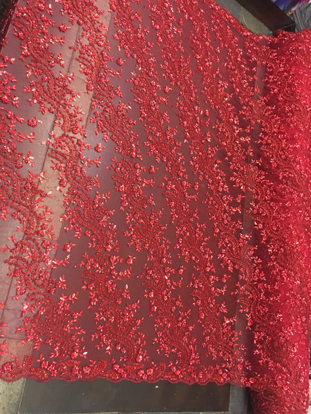 red lace fabric by the yard