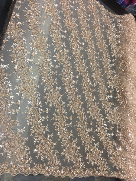 gold beaded fabric