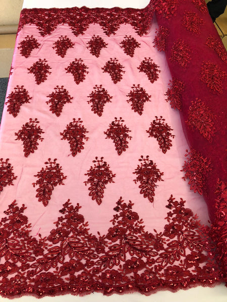 burgundy lace fabric