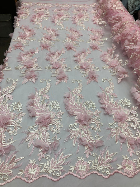 pink lace fabric