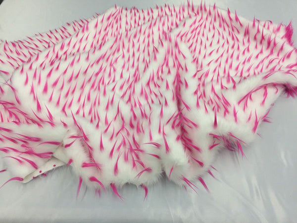 Luxuriuos Faux Fur Fabric Multicolor White Pink Sold By The Yard