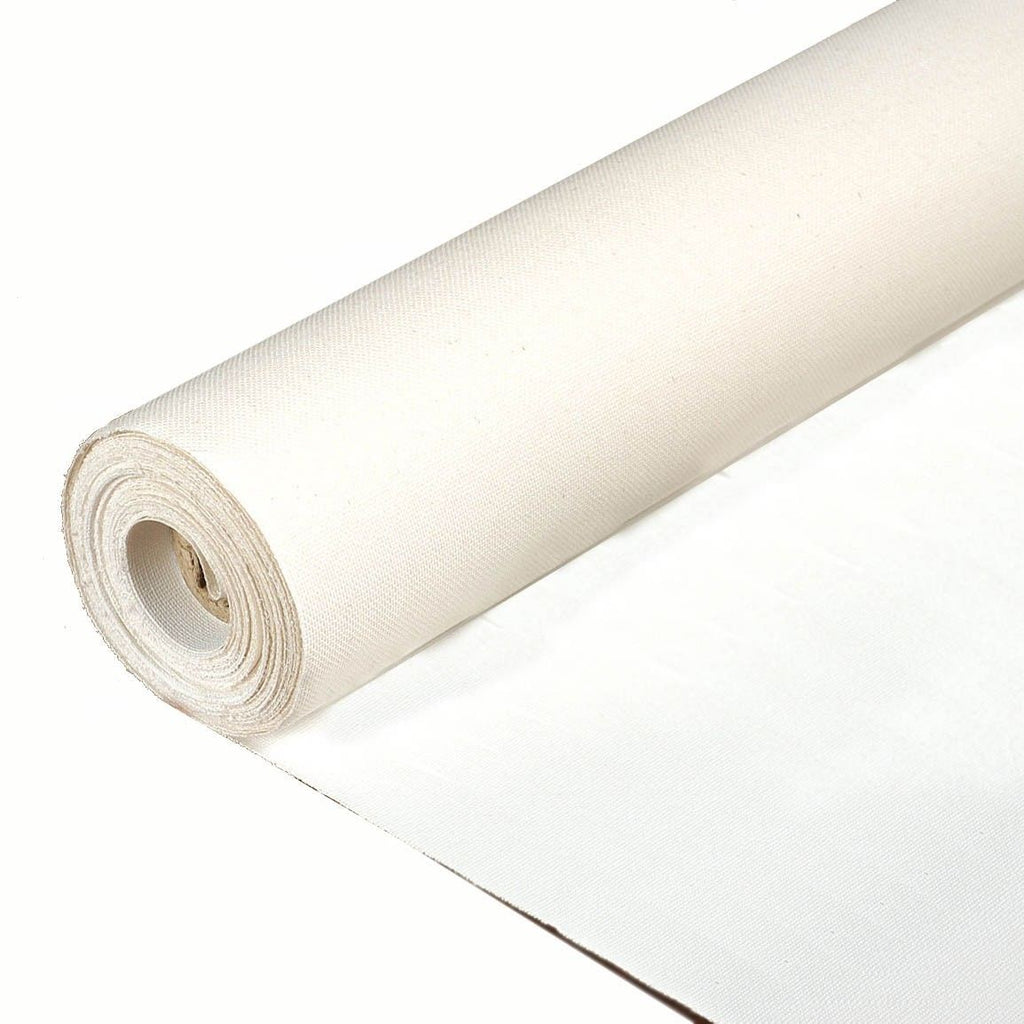 63 x 6 yd. 10oz Primed Cotton Canvas Roll @ Raw Materials Art