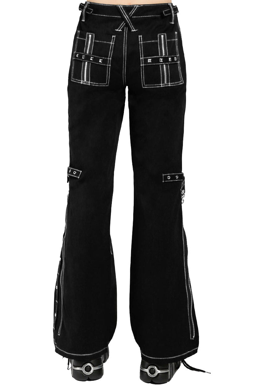 TRIPP NYC Pants-Vintage 2000s Black Gothic Punk Capri, Metal Loops. Size 11