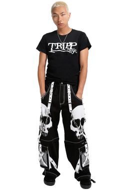 Tripp NYC X-Strap Zip Off Pants [BLACK/BLACK] – VampireFreaks