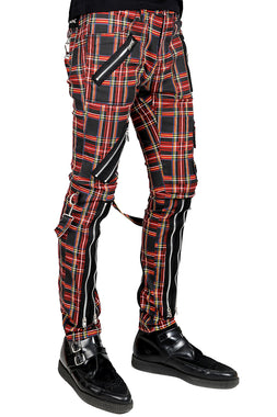 Tripp Red Tartan Plaid Skinny Pants