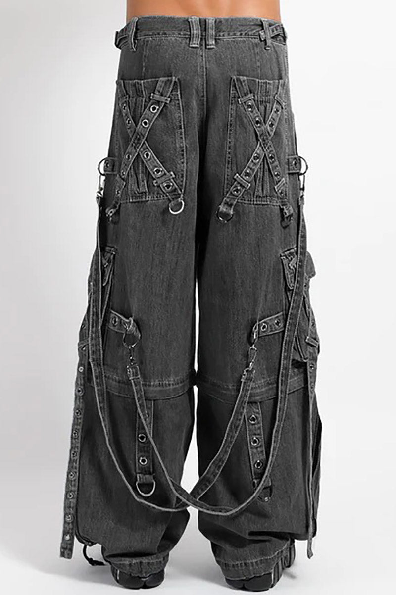 Tripp NYC Denim X Strap Pants [BLACK DENIM]