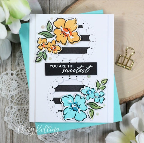 Pinkfresh - Floral Notes Coordinating Stencil Set