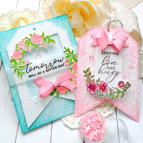 Pinkfresh Studio - Charming Floral Wreath Stamp Set